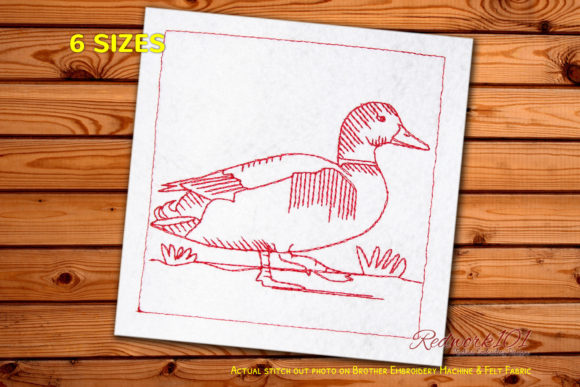 Reviewing Mallard Wild Duck Redwork for Etsy Shops